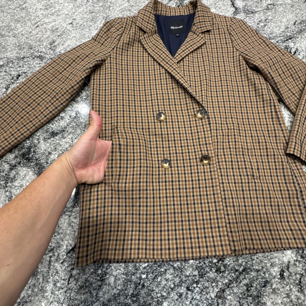 Madewell Caldwell Double Breasted Blazer in Mandell Plaid Size M #627 - Picture 6 of 11